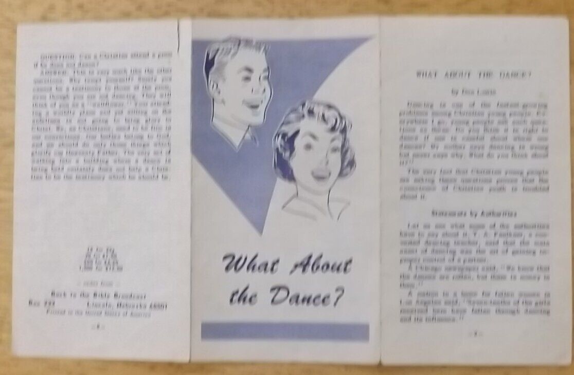 WHAT ABOUT THE DANCE? CHRISTIAN BROCHURE 