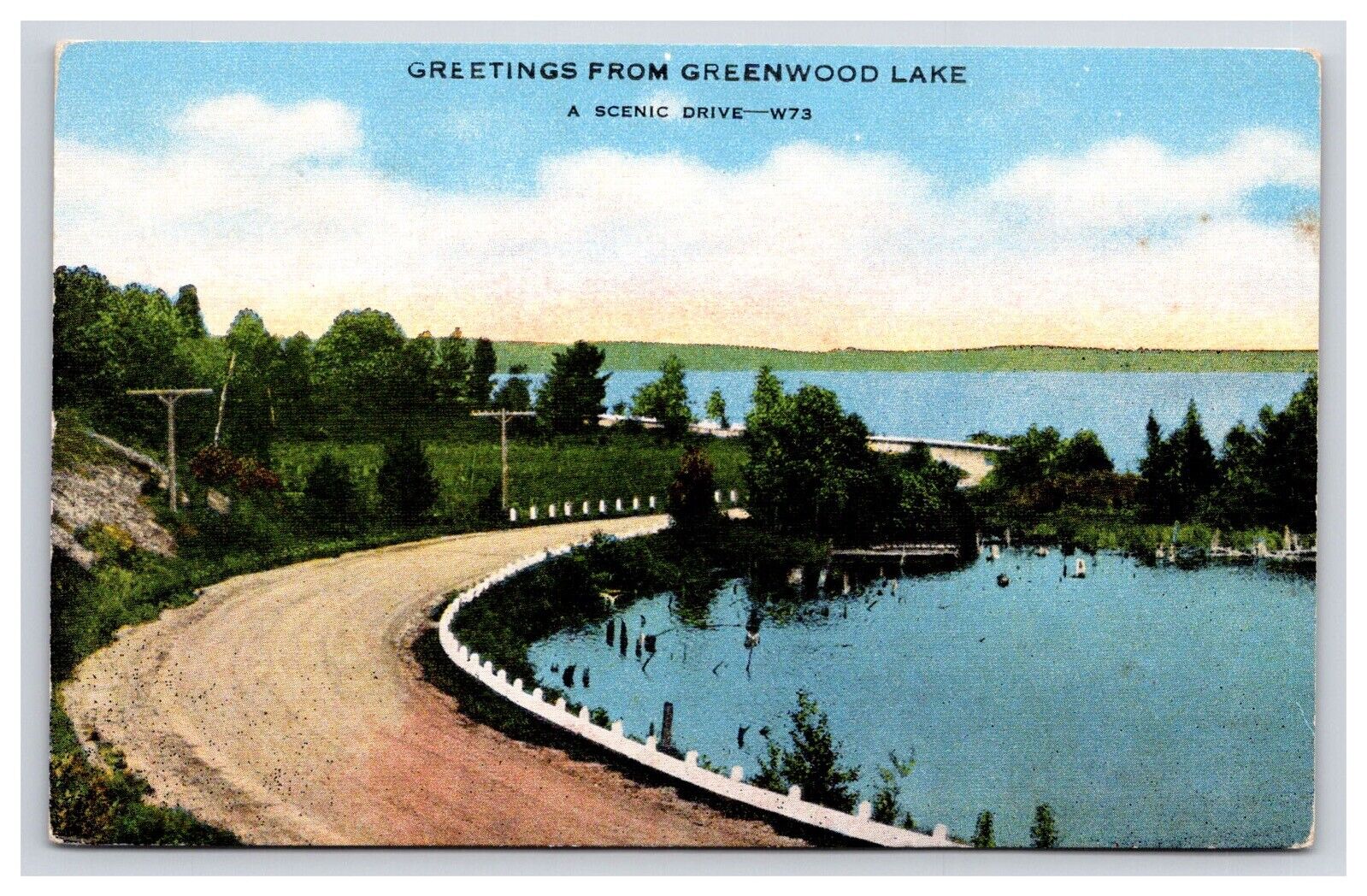 Postcard: NJ 1951 Greetings From Greenwood Lake, New Jersey - Posted