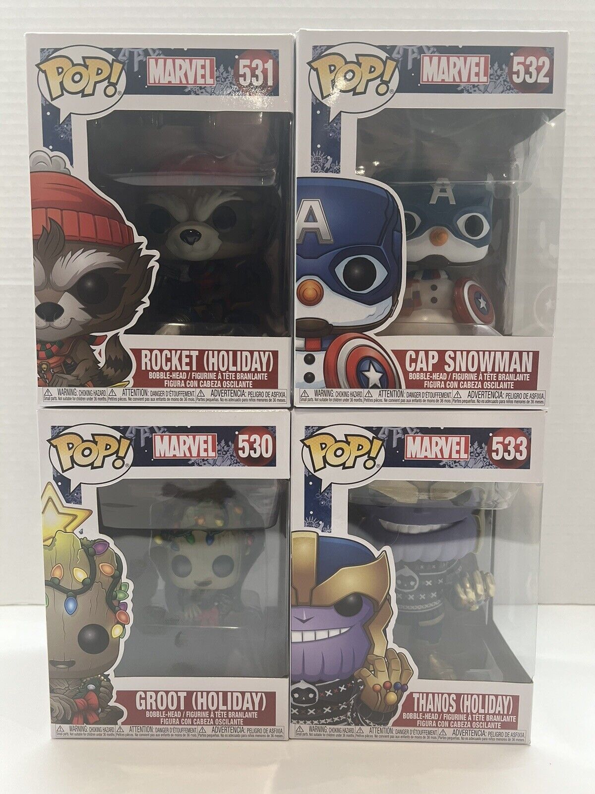 Funko Pop Marvel Holiday 2019 Release #530-#533