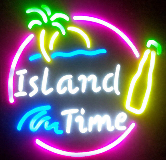 Island Time beer bottle LED neon sign, Bar Sign, Man Cave, Game room, Pub 13\