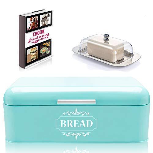 AllGreen Vintage Bread Box Container for Kitchen Counter Decor Stainless Stee...