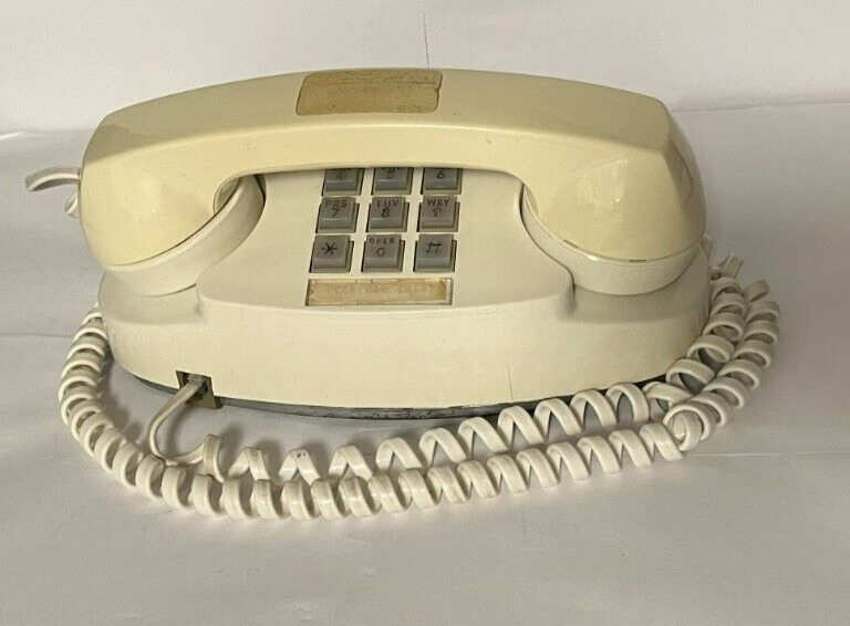 Vintage Princess Push Button Phone Off White Western Electric AT&T  Excellent