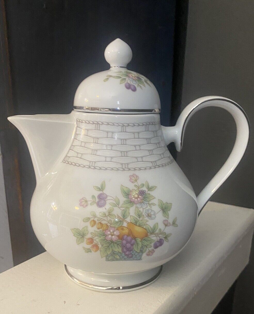 Noritake Kenmare Ireland Porcelain Teapot Lid Vintage Discontinued Flawless