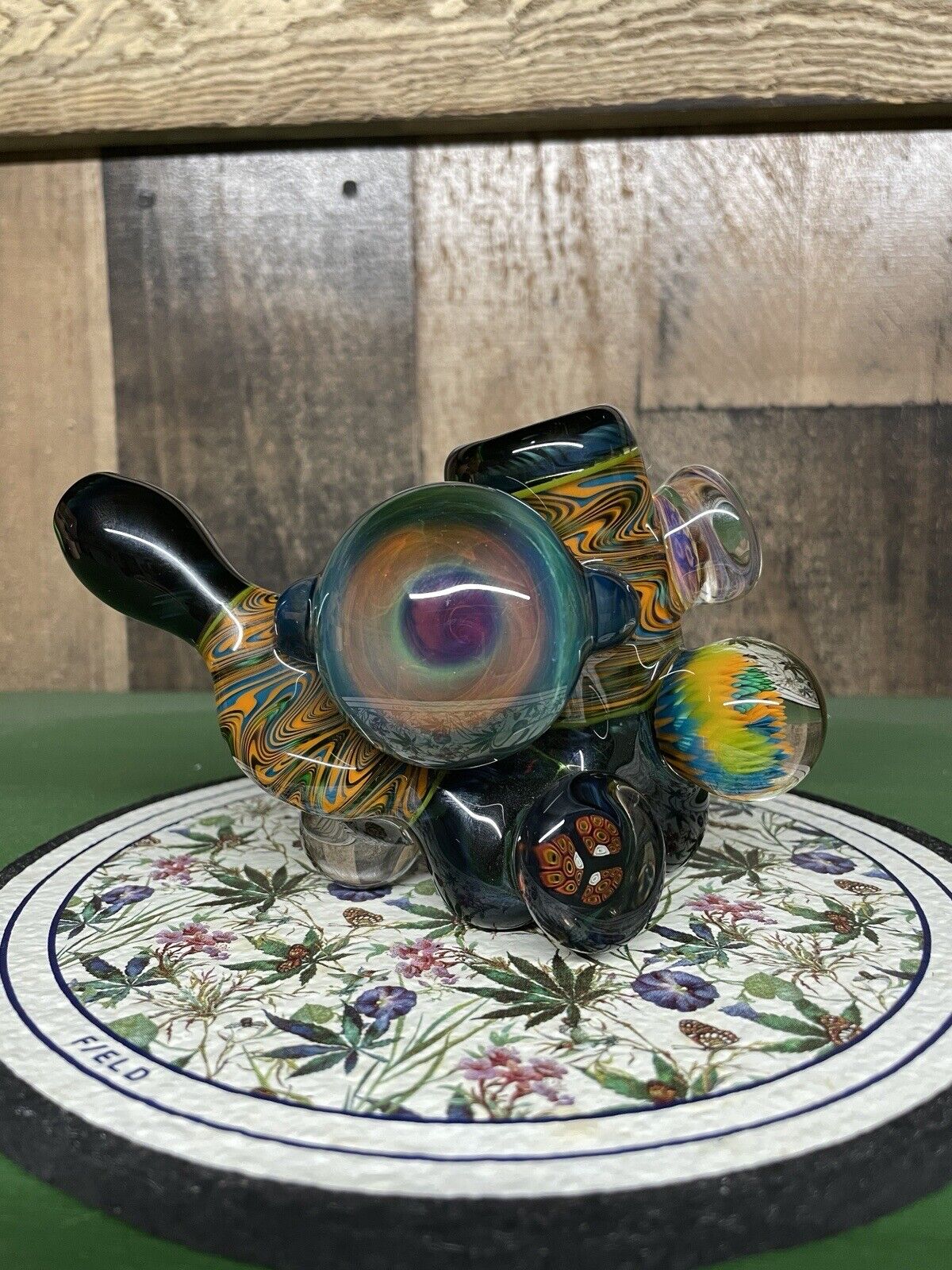 Heady Glass Sherlock Bowl Pipe - Art By Max Polin MNP Glass 18’ Collectable Rare