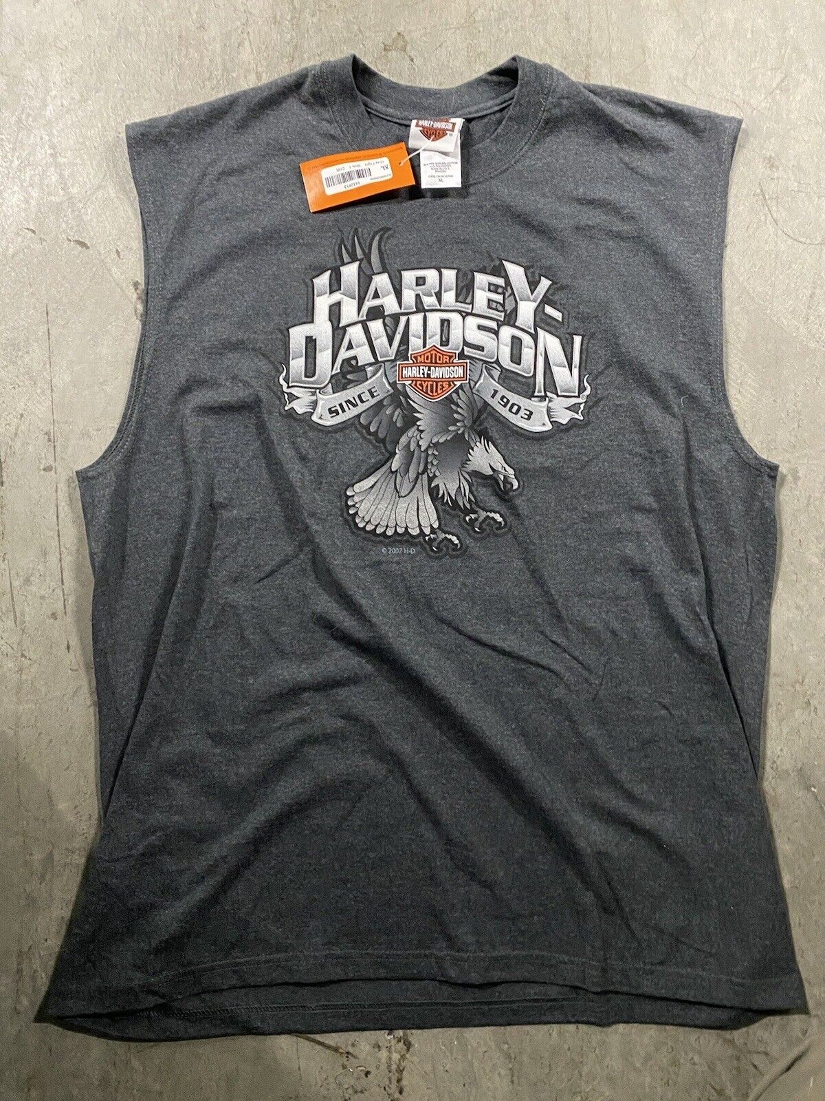 Vintage 2009 Harley Davidson Sleeveless Shirt XL NEW W/tags Gray 2 Sided