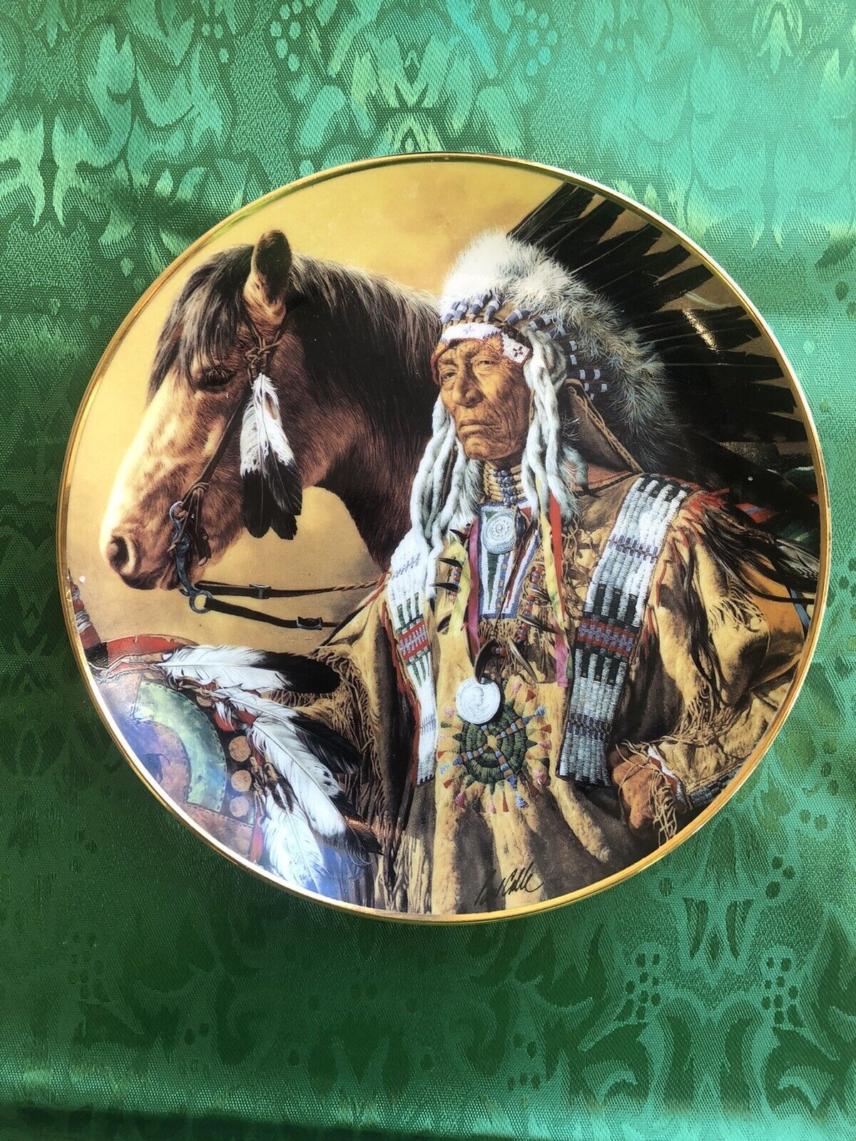 Franklin Mint Prayer “Pride Of The Sioux”Native American Plate #F5345 Paul Calle
