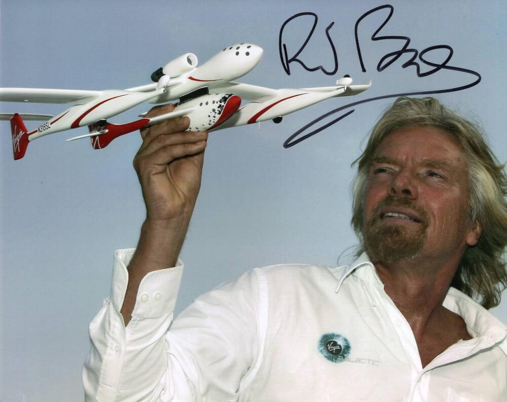 Richard Branson Signed Autograph 8x10 Photo - Virgin Galactic Visionary Founder
