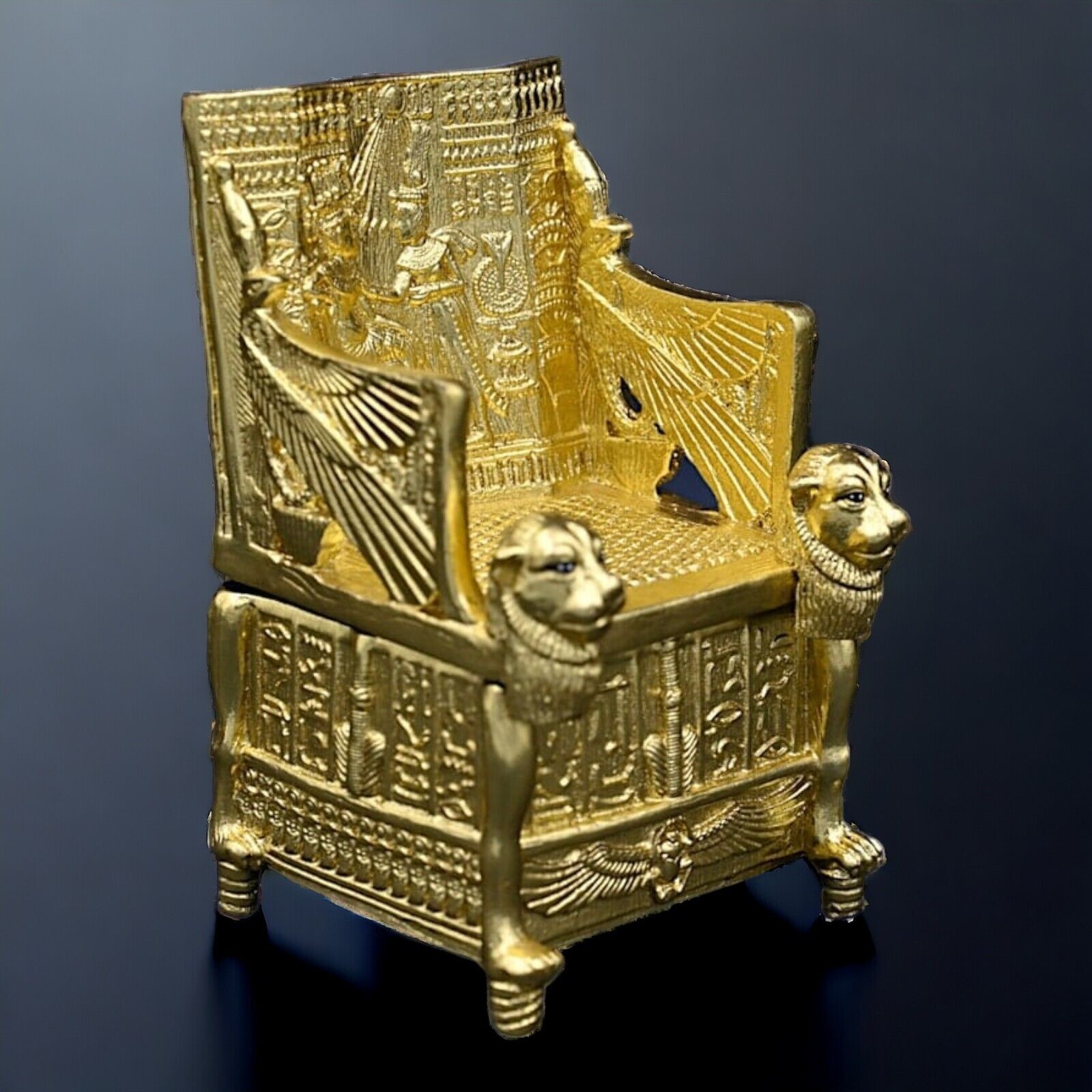RARE ANCIENT EGYPTIAN ANTIQUE Golden Chair for Throne King Tutankhamun Egypt BC