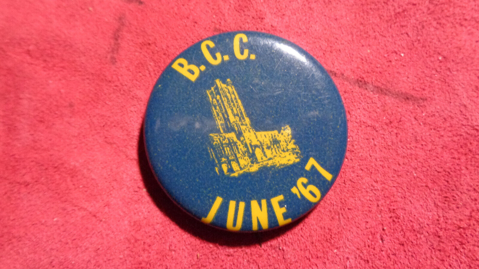 Vintage Baltimore City College Class of 1967  Button Pin 3.5 in Badge