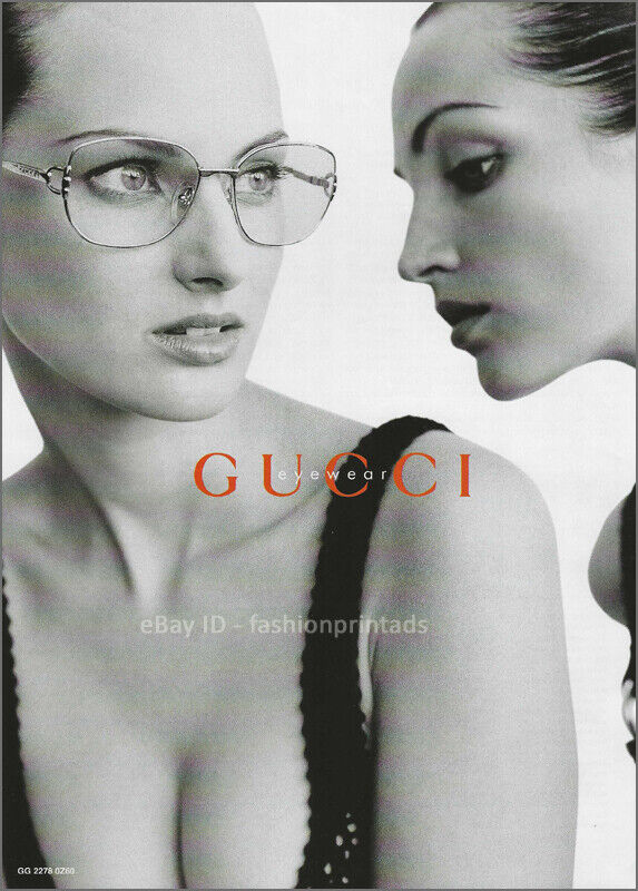 vintage GUCCI Eyewear 1-Page PRINT AD Spring 1995 PHOEBE O\'BRIEN Chandra North