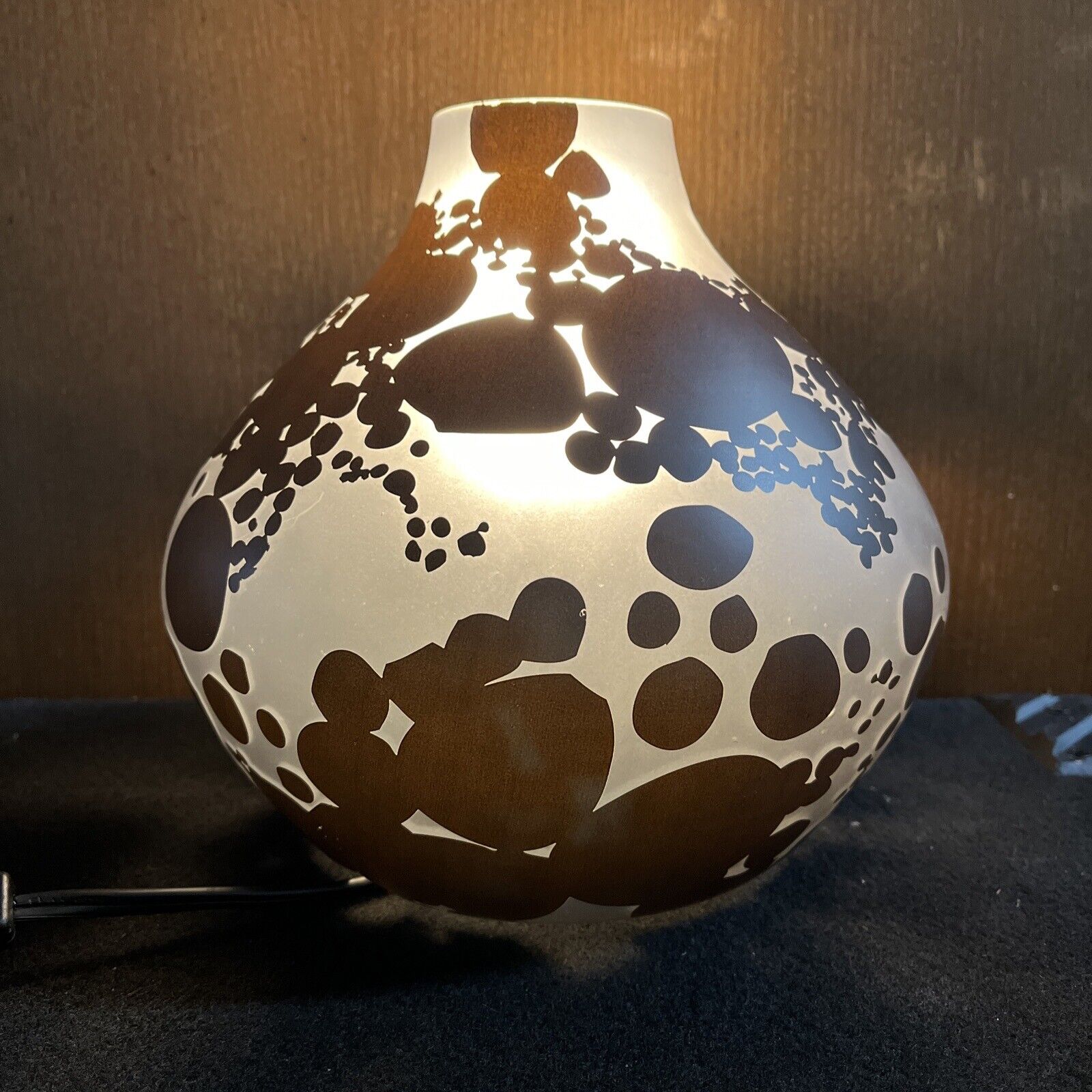 Handblown Art Glass Accent Table Lamp Uplight - Soft Mood Lighting Rare OOAK