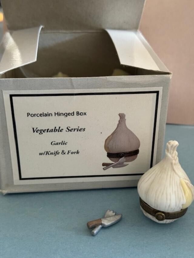 Garlic Hinged Box w/ knife/fork Trinket PHB Vegetable Series