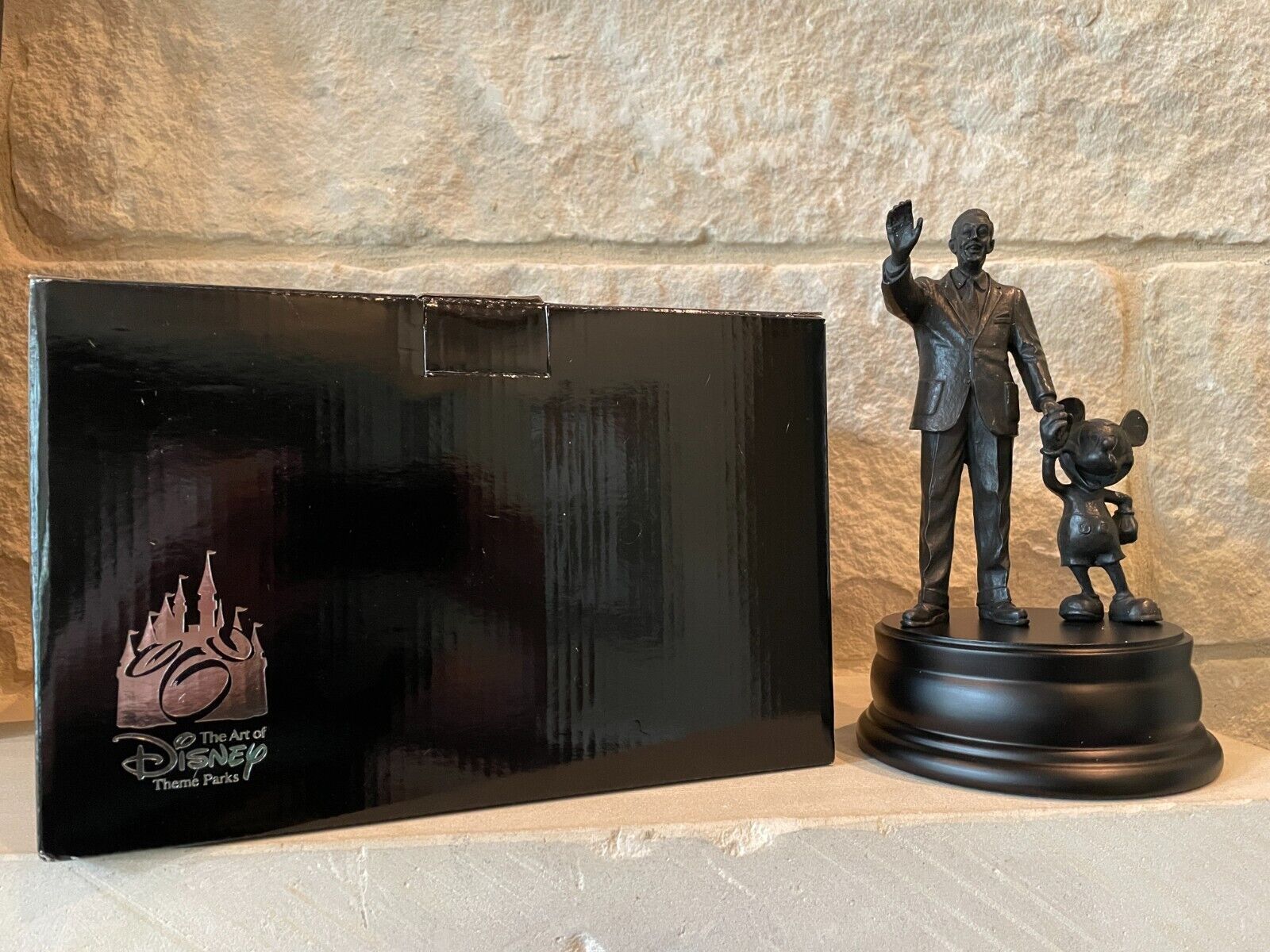 Art of Disney Parks ''Partners'' Walt Disney and Mickey Mouse Bronze Statue NIB