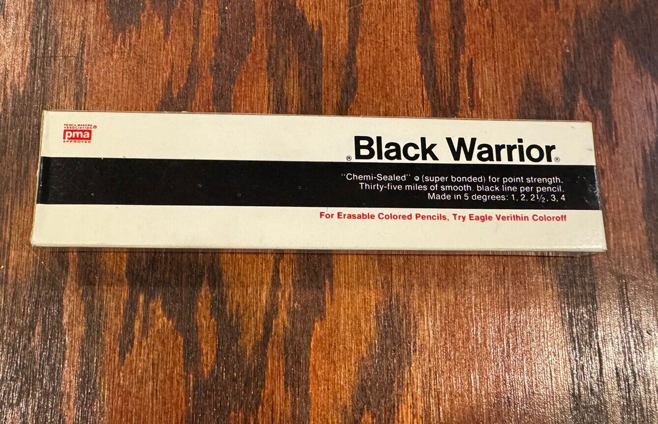 Black Warrior Berol Eagle Pencils 372 2 1/2 Vintage Unsharpened box 12 medium