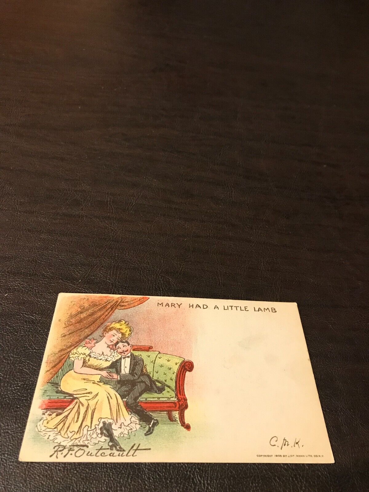 EARLY 1906 - HUMOR - POSTED POSTCARD - MARY HAD A LITTLE LAMB