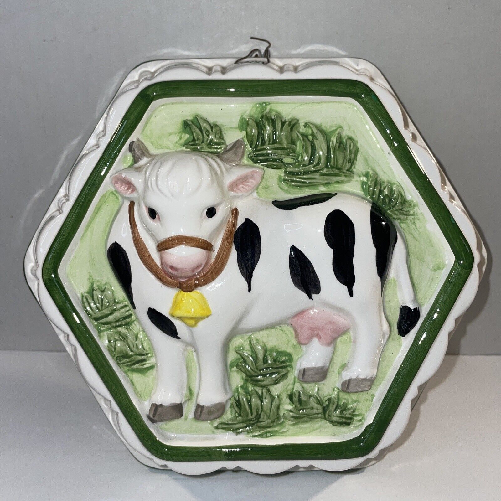 Vintage Mid Mod Himark Gourmet Kitchen Ceramic Cow Wall Hangin Jello Mold Retro
