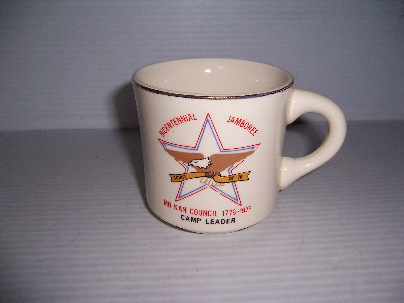 Vintage Mo-Kan Council Bicentennial Jamboree Camp Leader Mug 1776-1976