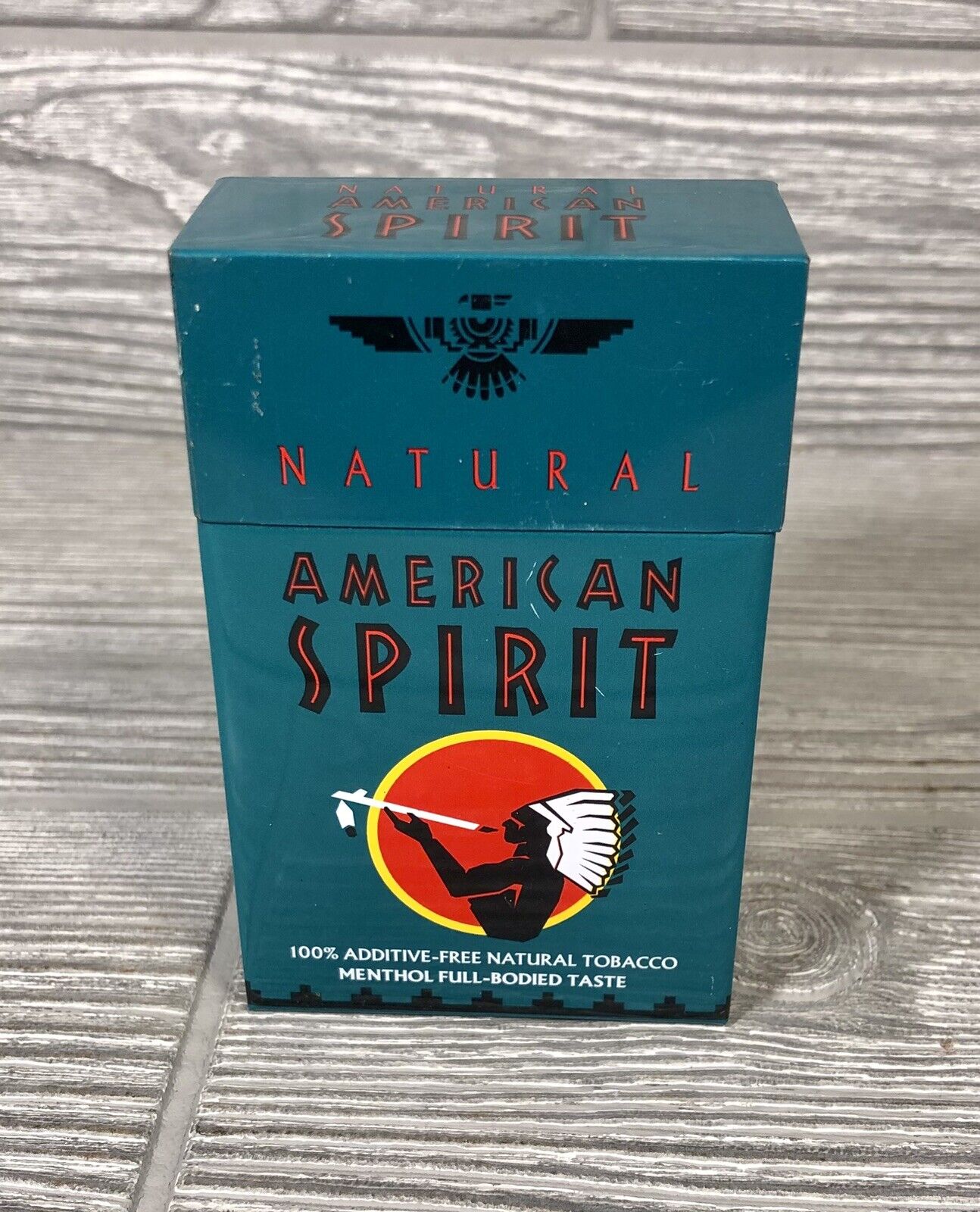 Vintage Metal Natural American Spirit Cigarette Case Holds 20 Class A Cigarettes