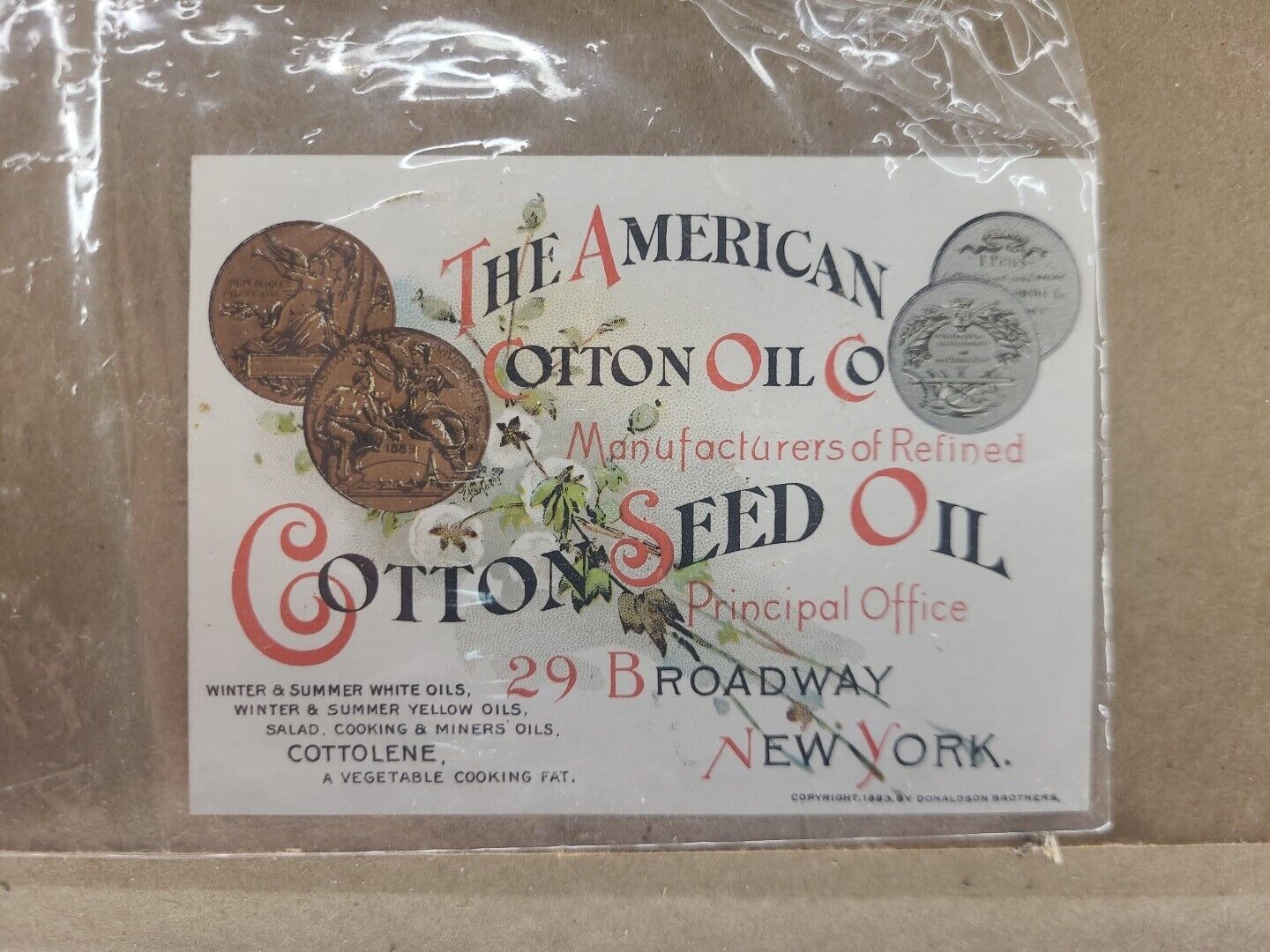 Vintage The American Cotton Oil Co., 1893-94  Calendar Victorian Trade Card