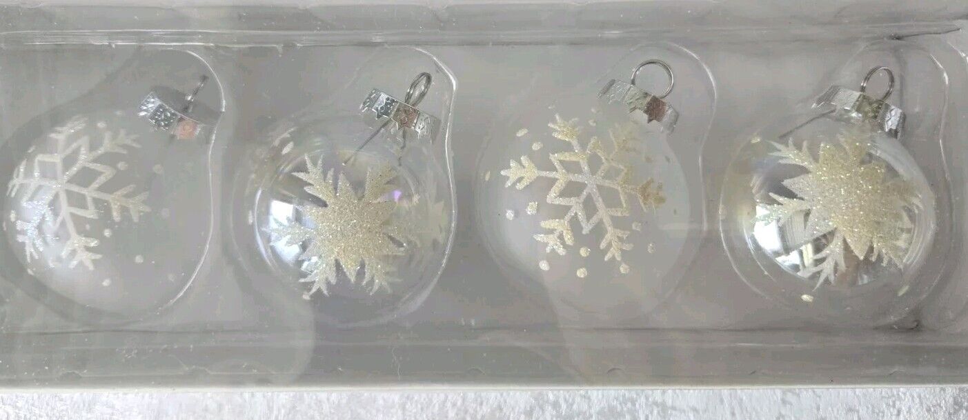 Vintage Snowflake Glass Christmas Ornaments