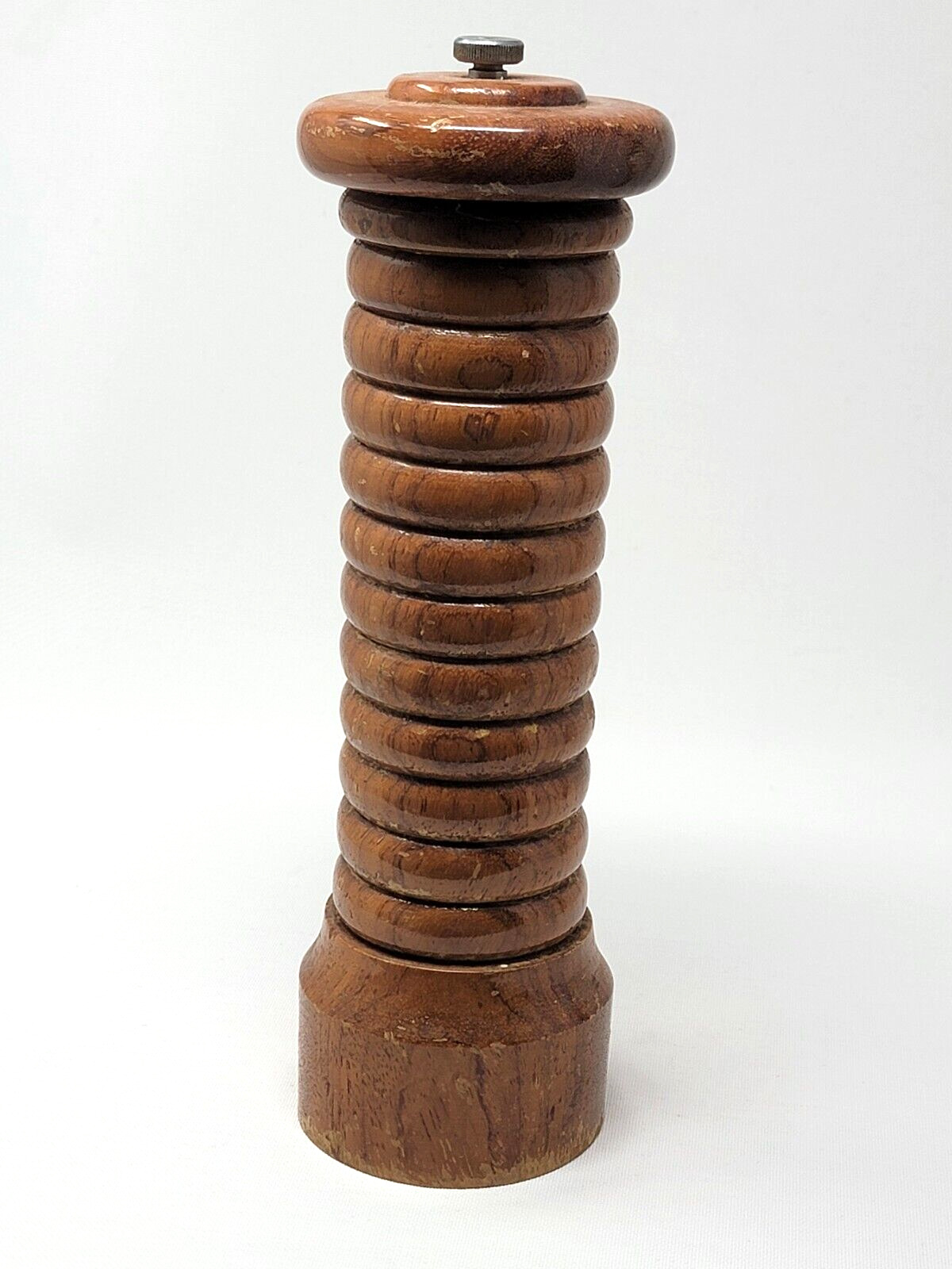 LARGE Marlux France Vintage 12 Inch Tall Wood Restaurant Pepper Mill READ