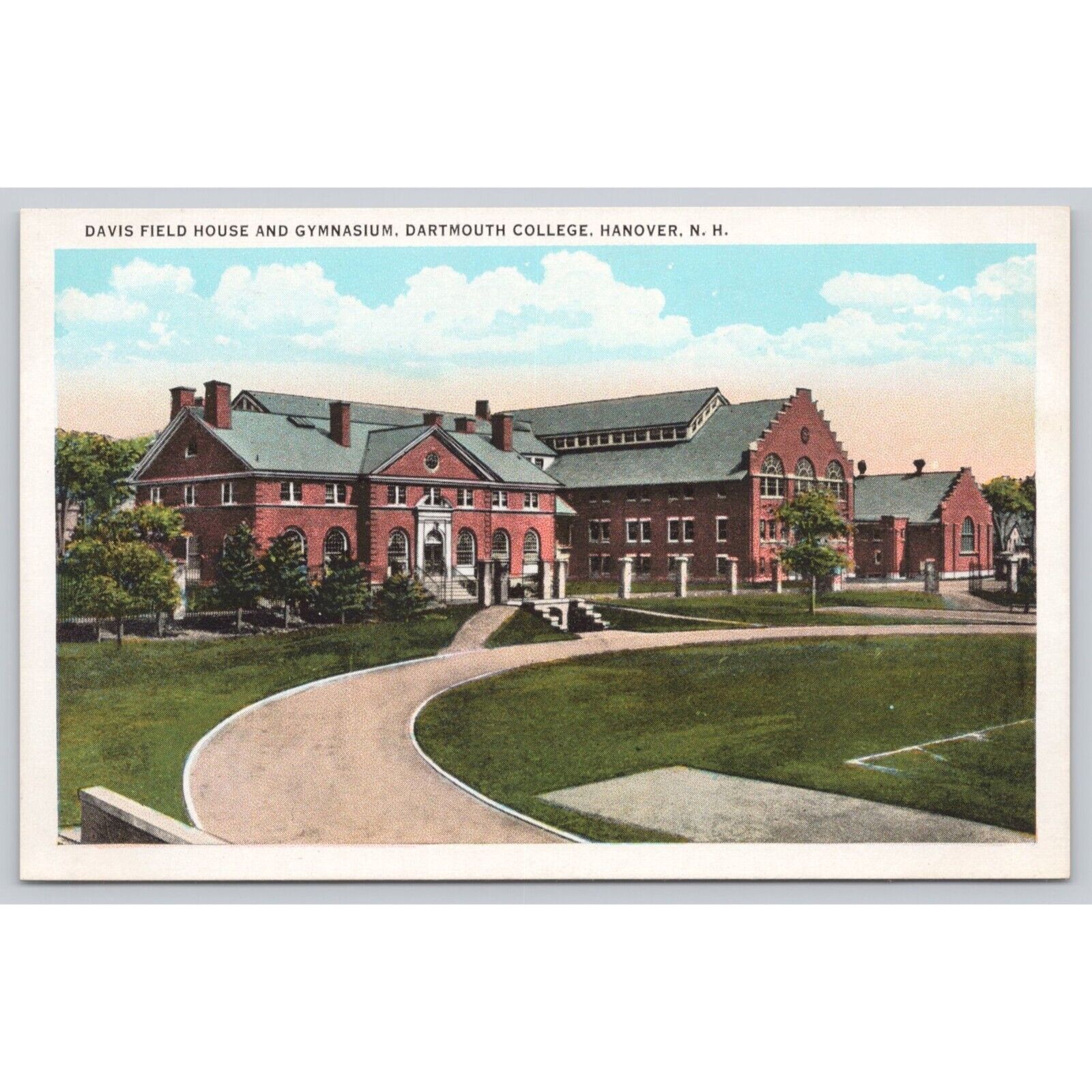 Postcard Davis Field House Gymnasium Dartmouth College Hanover N. H. Vintage