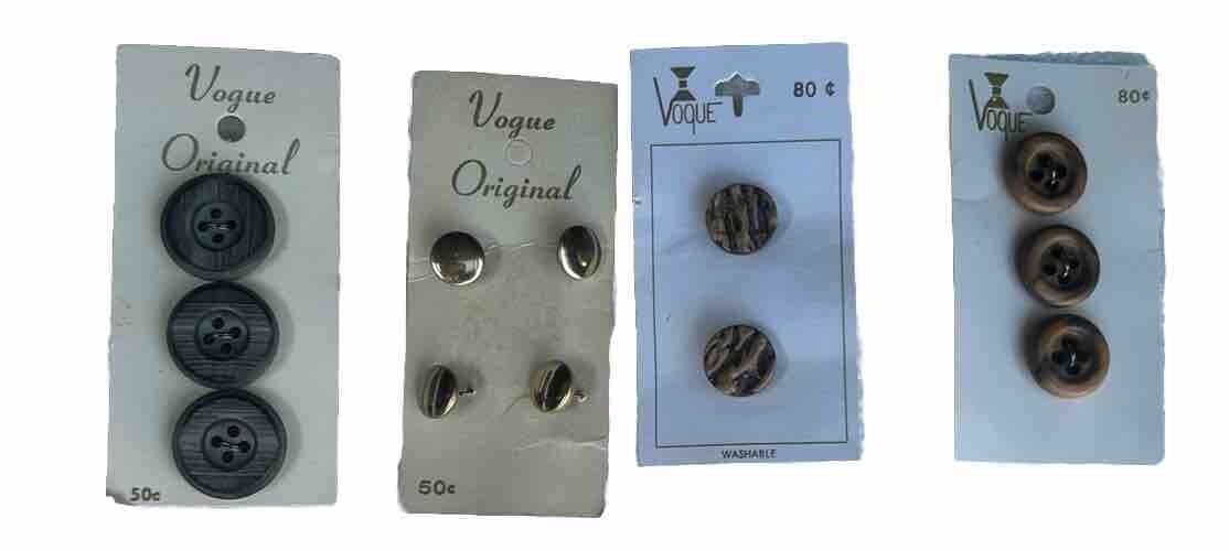 Vintage Vogue Button Lot Of 4 Cards