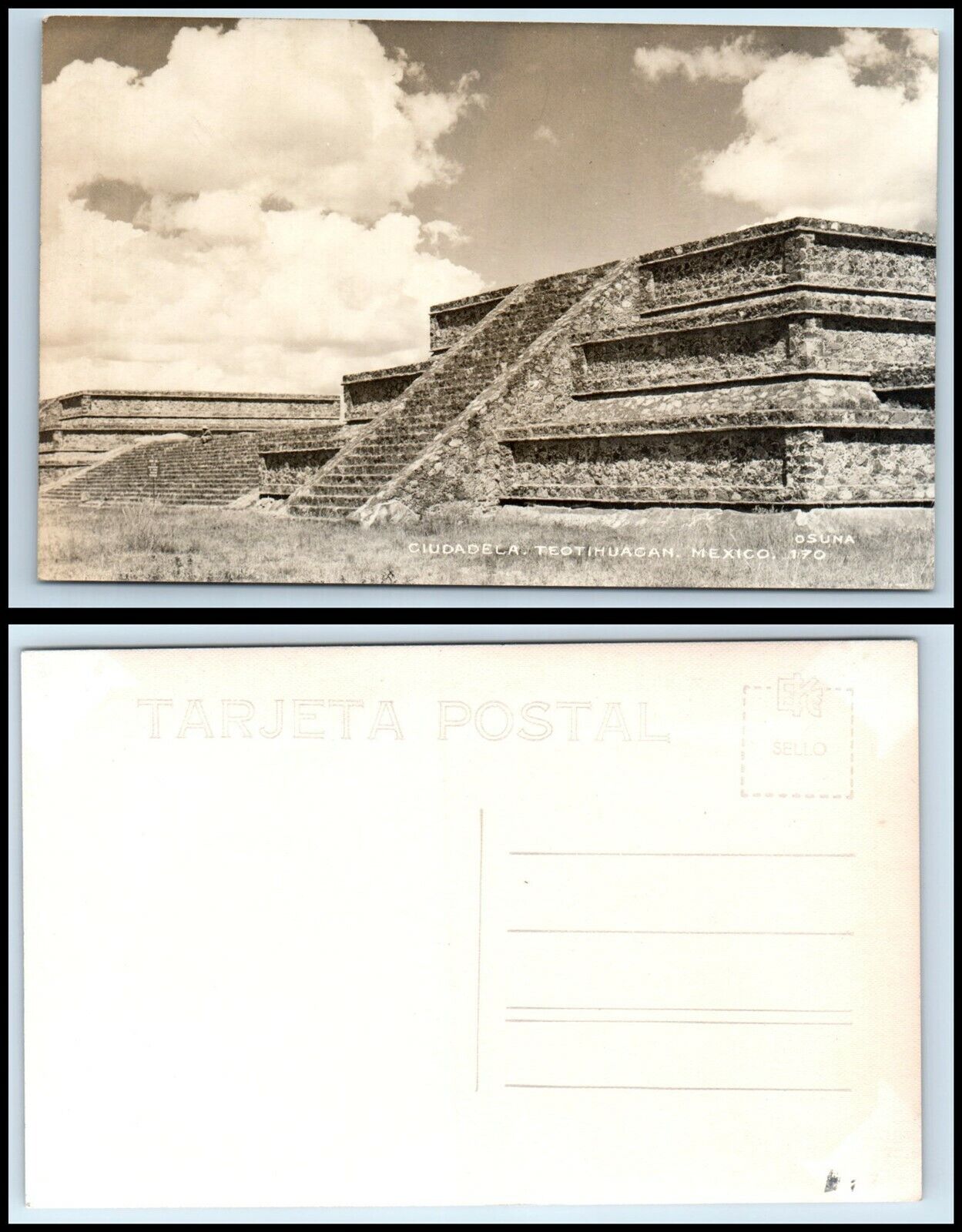 MEXICO RPPC Photo Postcard - Teotihuacan, Ciudadela J35