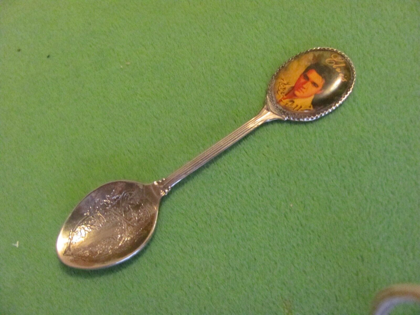 Vintage W.A.P.W. Gt Britain Silver Plate Elvis Presley Souvenir Collector Spoon.