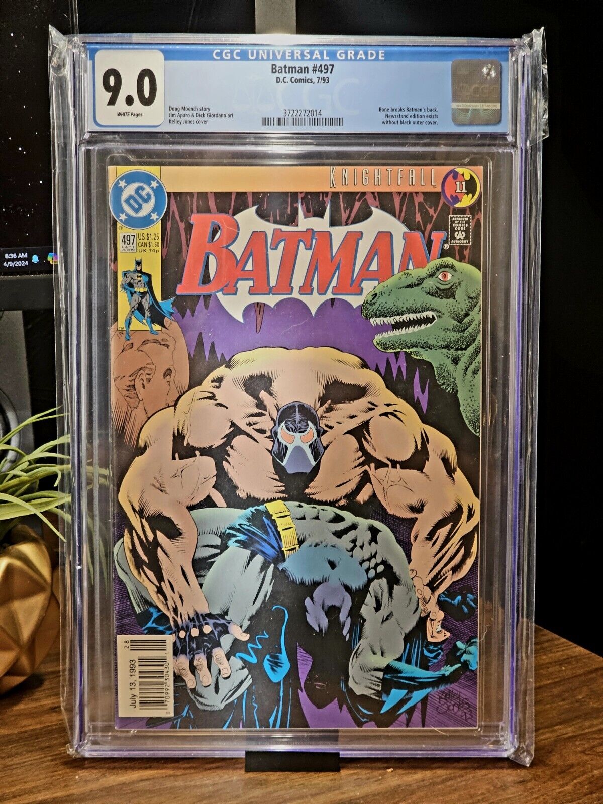 BATMAN #497 Rare NEWSSTAND (DC 1993) Iconic Bane Breaks Batman’s Back CGC 9.0