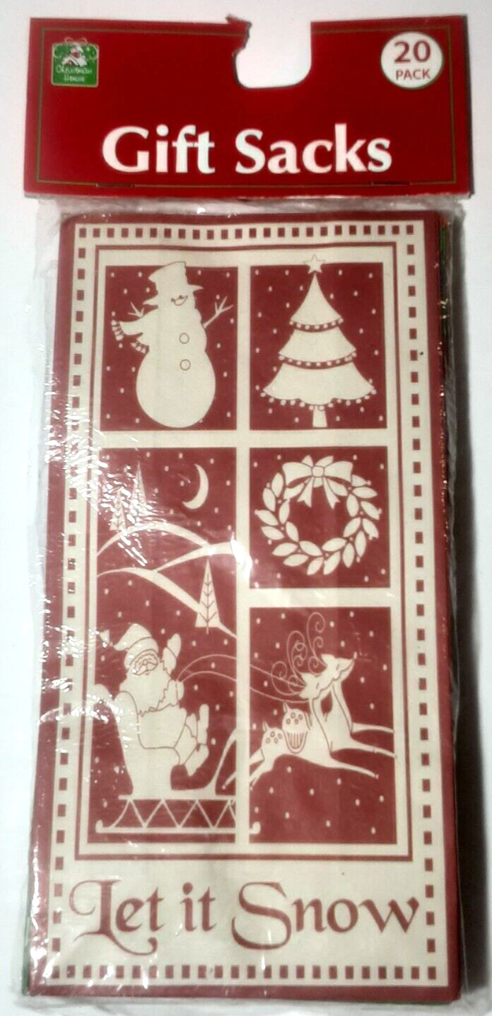 Christmas House Paper Gift Sacks Set of 14 Lindy Bowman Vintage Holiday