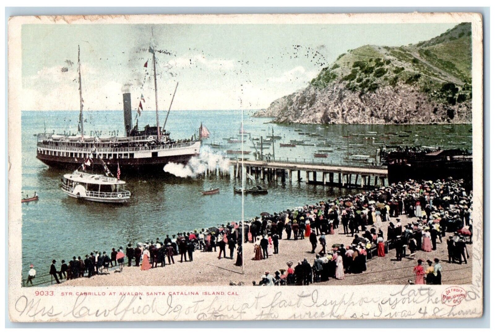 1906 Str. Cabrillo At Avalon Santa Catalina Island California CA Posted Postcard