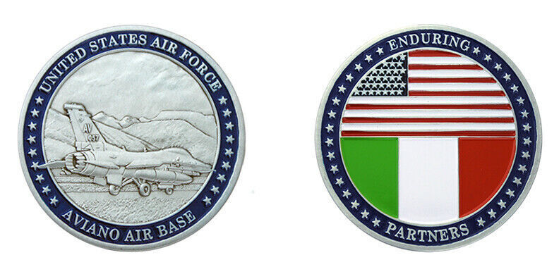 US Air Force USAF Aviano Air Base Italy F-16 Challenge Coin CC-1713