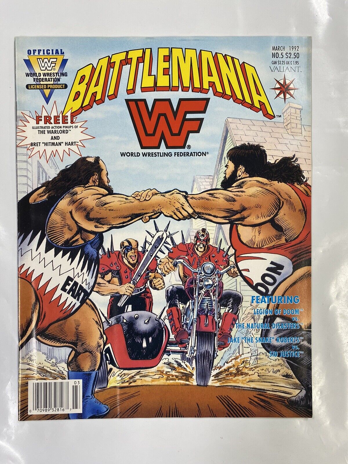 Battlemania Wwf Comic Book No 5 Valiant March 1992 Wrestling Nice Shape Clean 