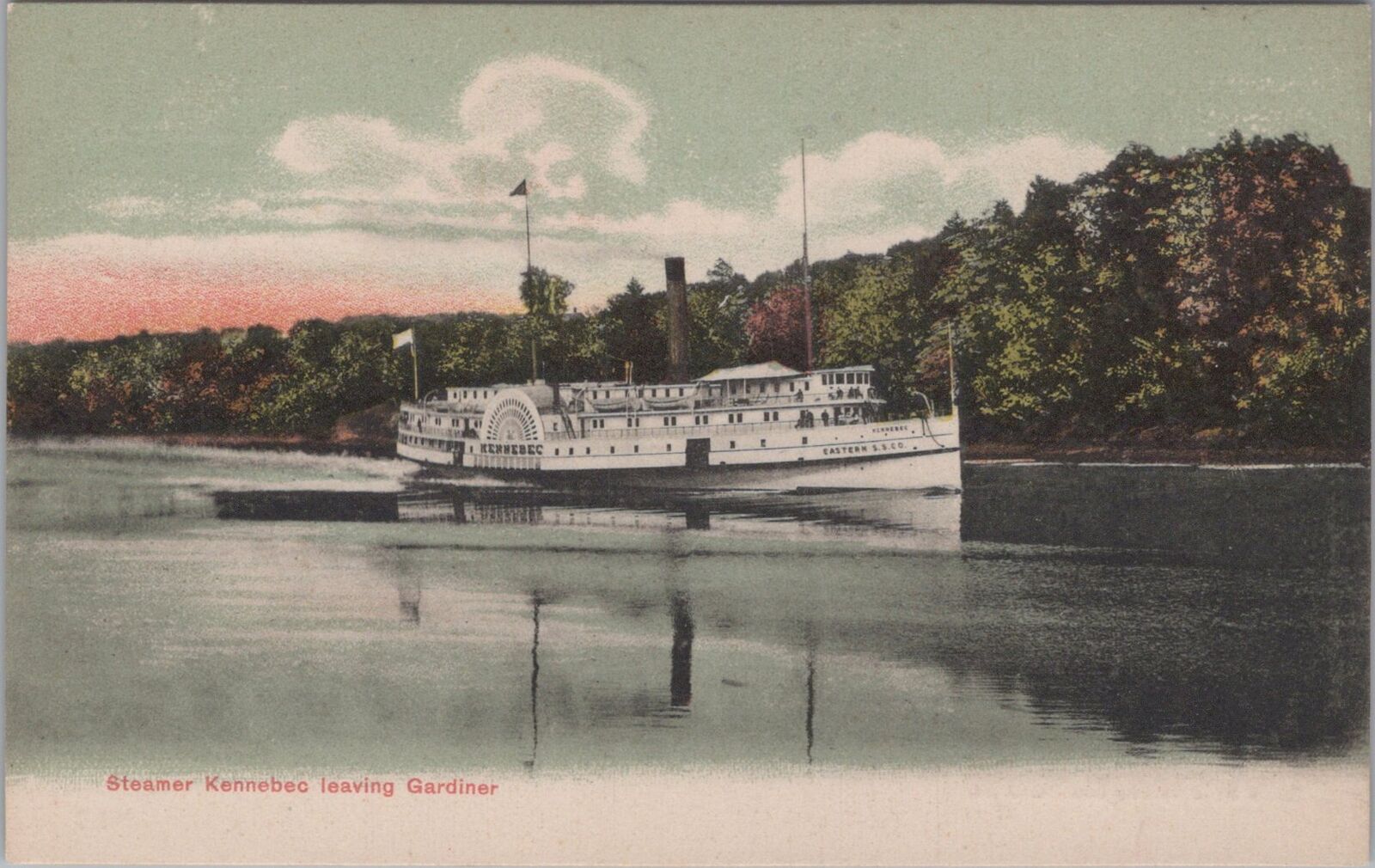 Steamer Kennebec Leaving Gardiner Unposted Postcard