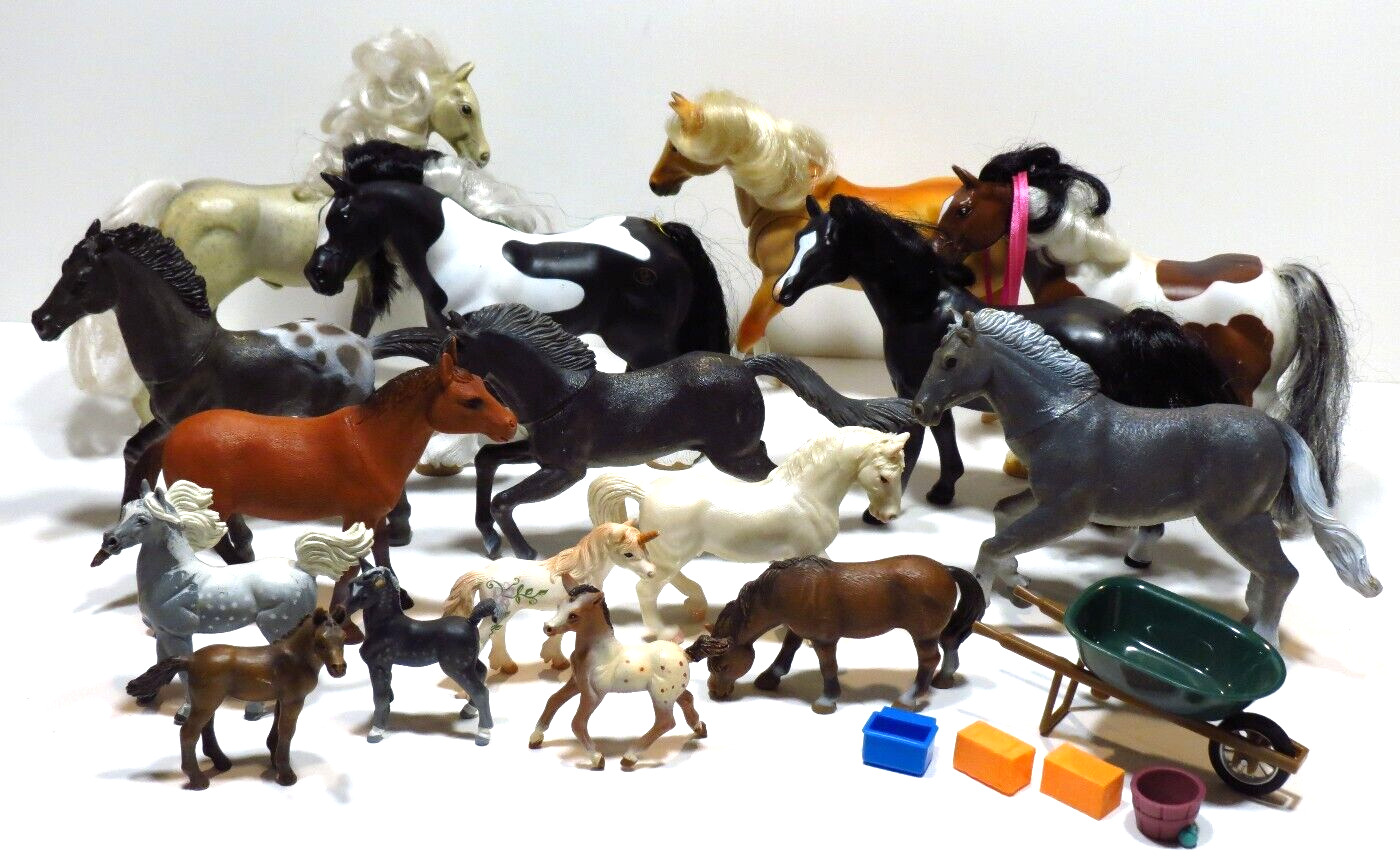 Horses Vintage 90\'s Collectible 21pc Toy Lot Assorted Brands CC/Empire/Schleich