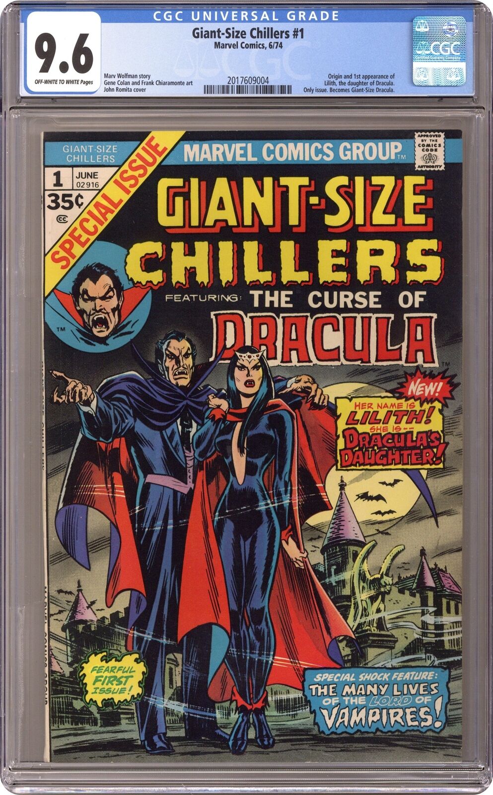 Giant Size Chillers Featuring Dracula #1 CGC 9.6 1974 2017609004