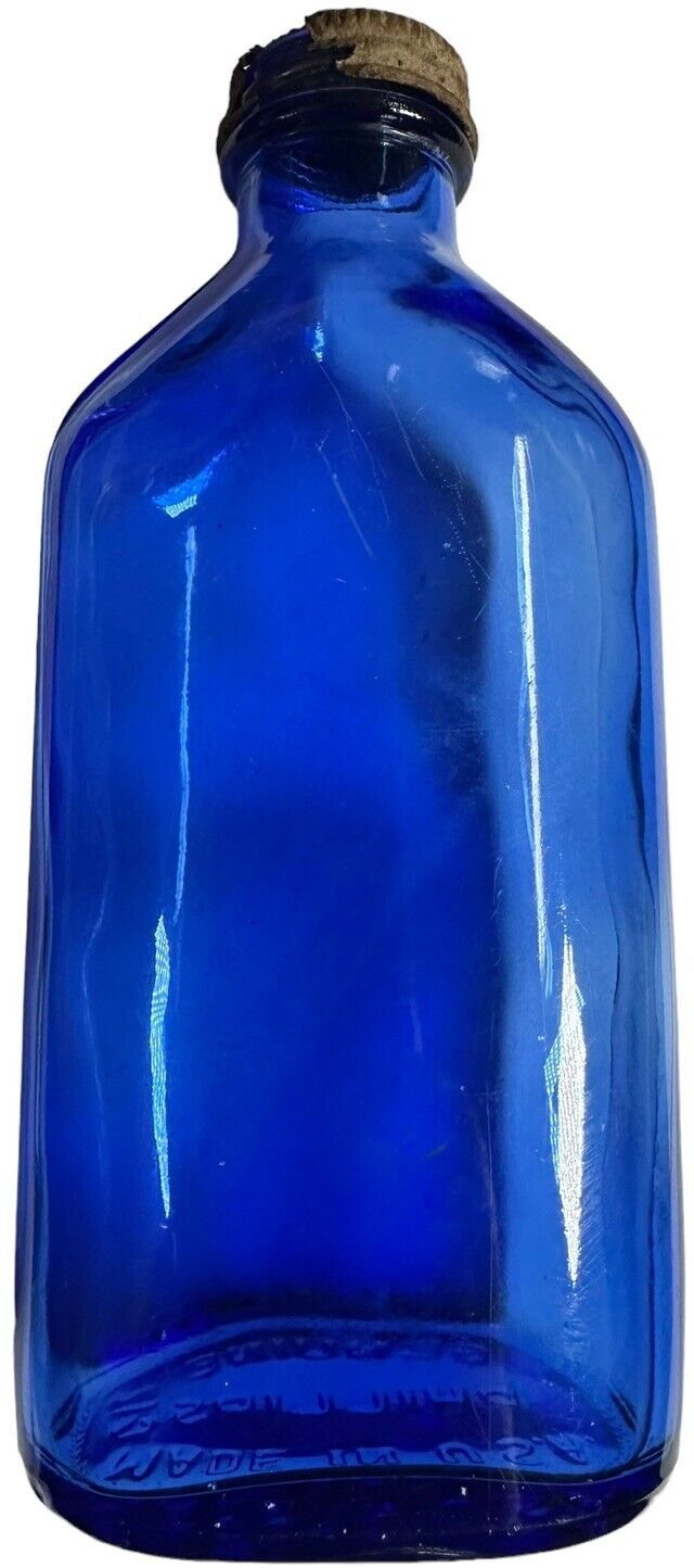 Vintage Philips Milk Of Magnesia Cobalt Blue Glass Medicine/ Apothecary Bottle. 