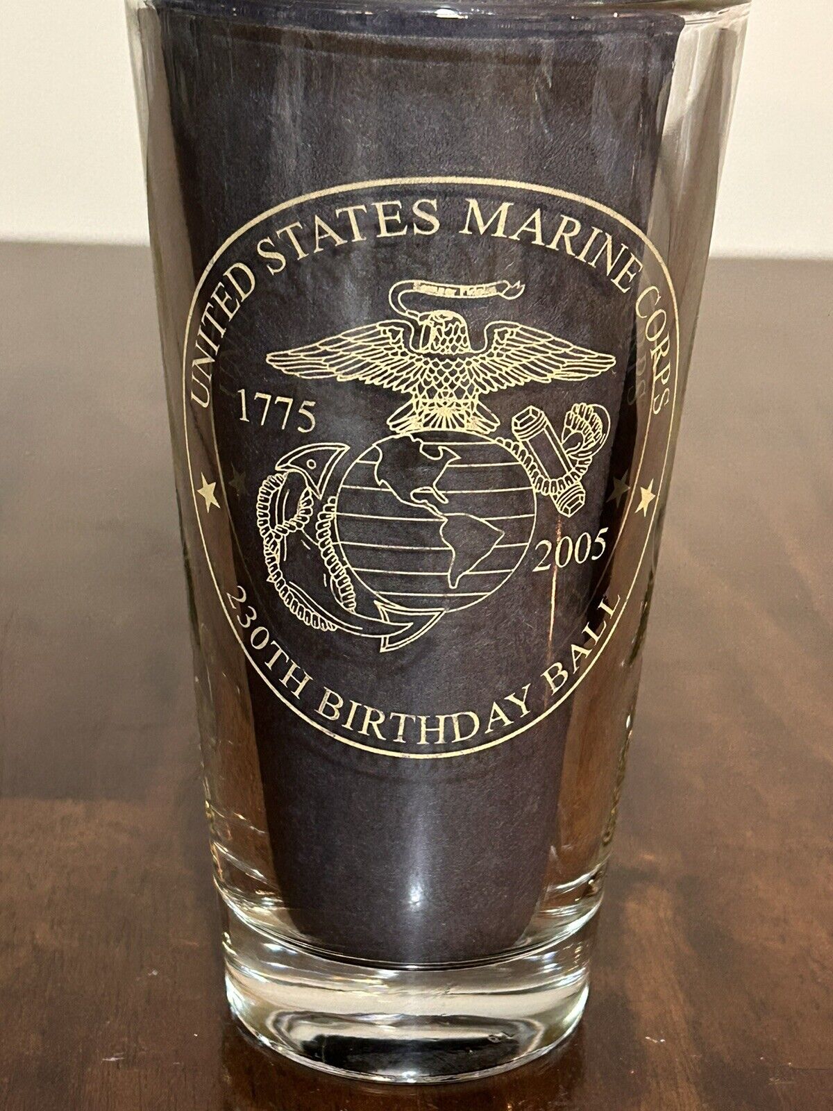 USMC Marines 230th Birthday Ball Glass Tumbler 3rd Battalion 14th Marines 2005
