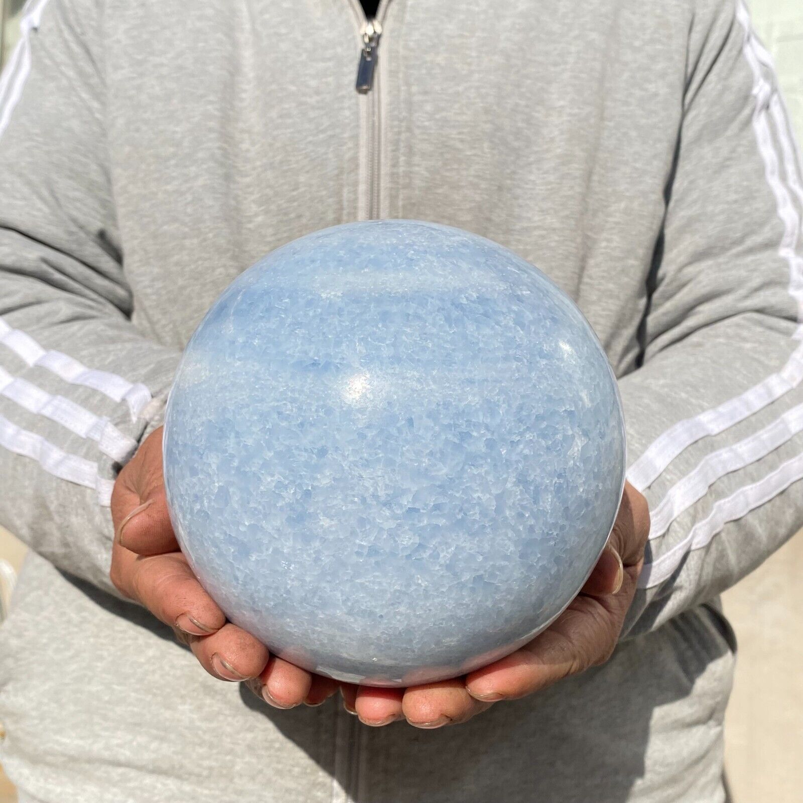 9.0lb Large Blue Celestite Gemstone Crystal Sphere Quartz Ball Specimen Heals