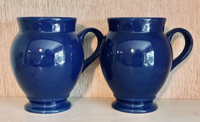2 Authentic Chantal Stoneware Ceramic Coffee Mug 14oz Blue
