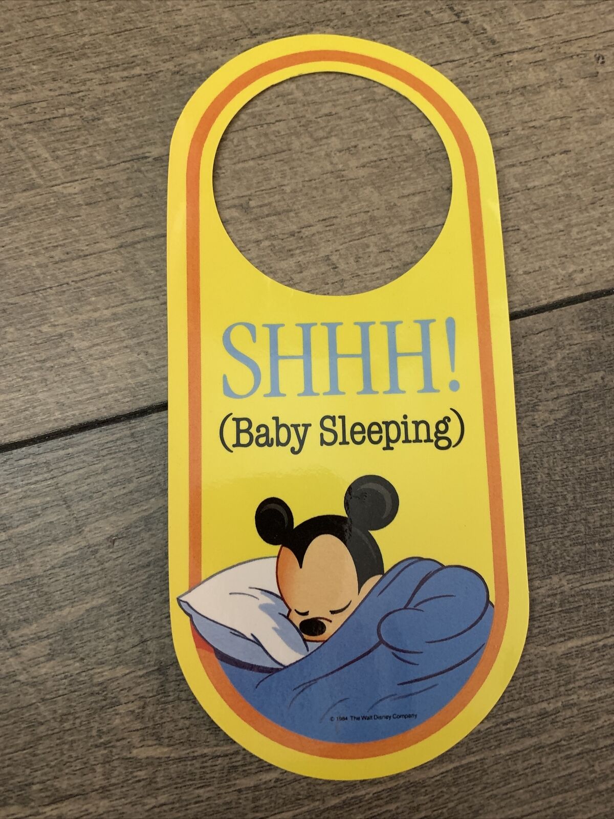 Vintage mickey mouse shhh baby sleeping door hanging do not disturb sign
