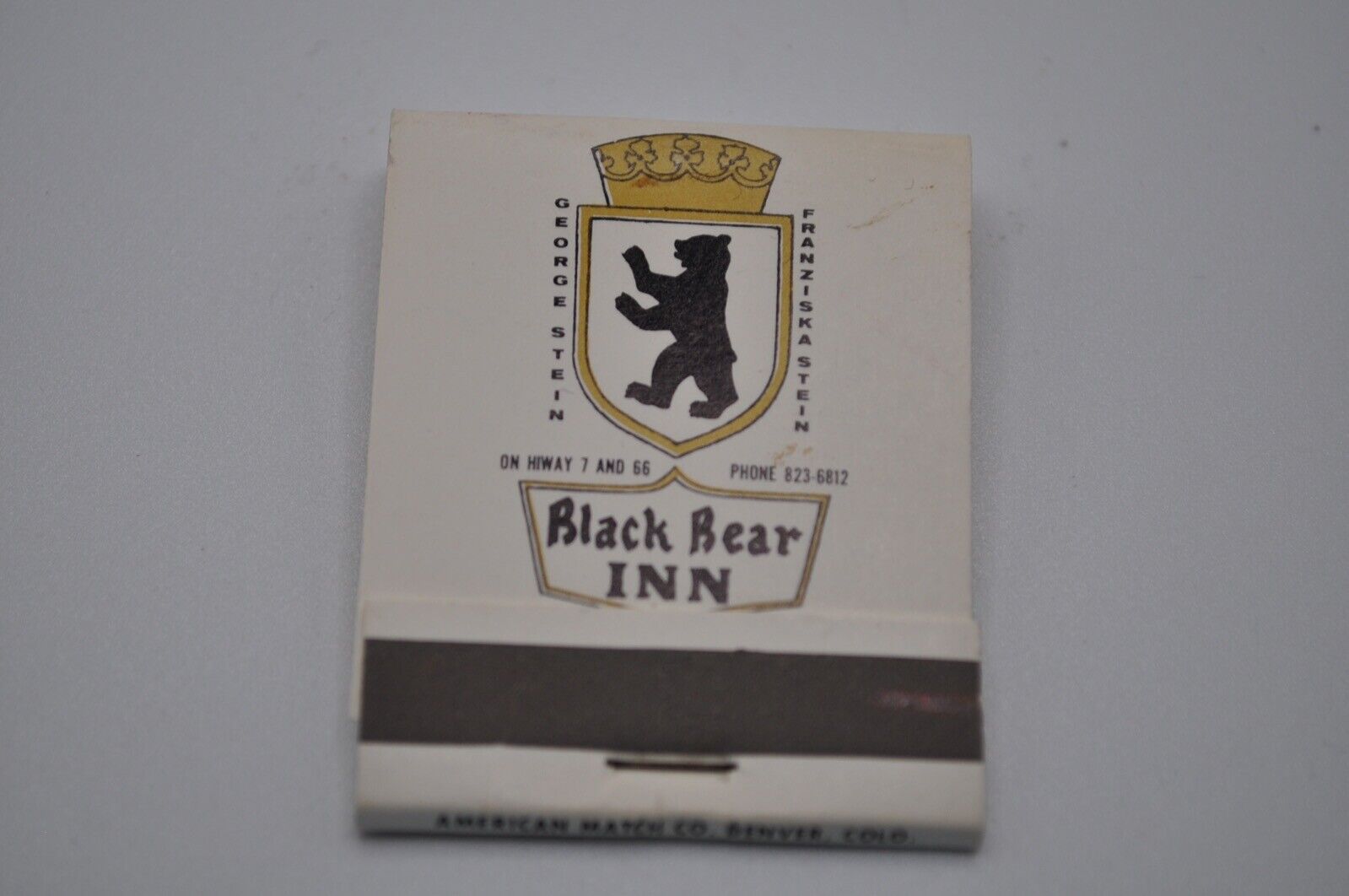 Vintage Matchbook Black Bear Inn Lyons Colorado Used