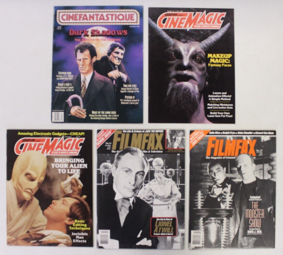 Vintage Film Magazine Lot of 5 Cinefantastique #3 Cinemagic #6 12 Filmfax #31 35