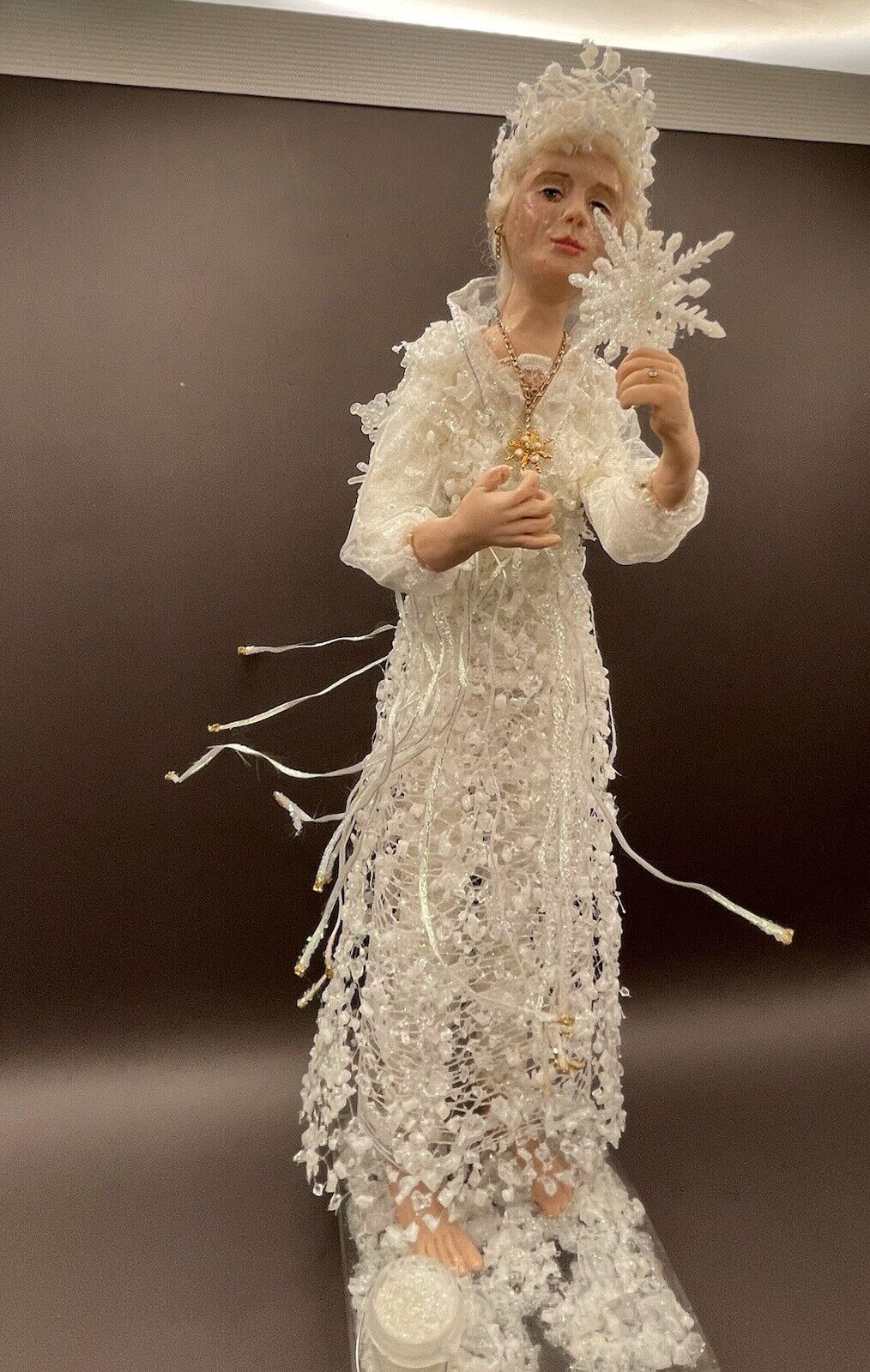 Vintage Rare Unique Handcrafted Winter Queen Doll Figurine
