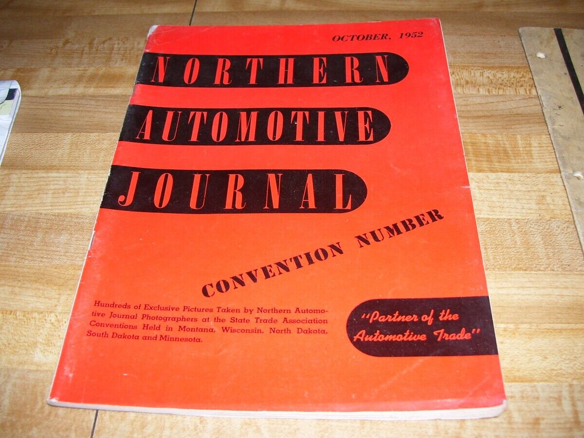 Vintage October 1952 Northern Automotive Car Journal Magazine Book