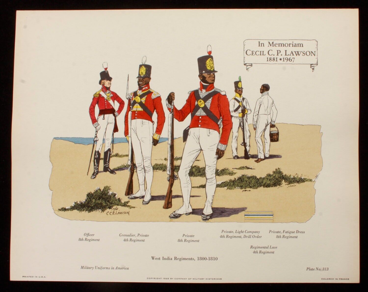 West India Regiments 1800-1810 Illustration 11x14