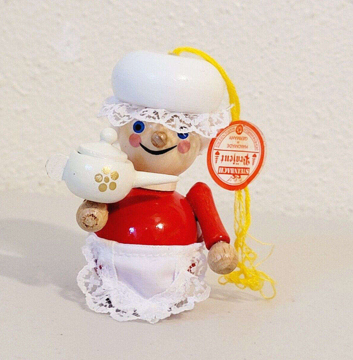 Steinbach Germany MRS. CLAUS CRATCHIT Maid with Teapot Wooden Ornament 3\