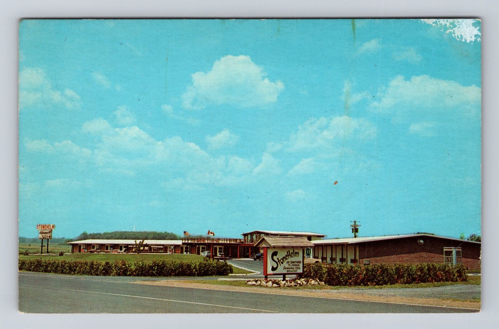 Plattsburgh NY-New York, Stonehelm Motel, Advertising, Antique Vintage Postcard