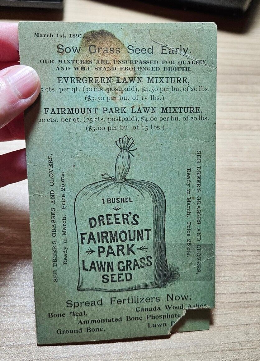 Vtg 1897 Henry A. Dreer Philadelphia Fairmount Park Seed Incubator Garden Tools